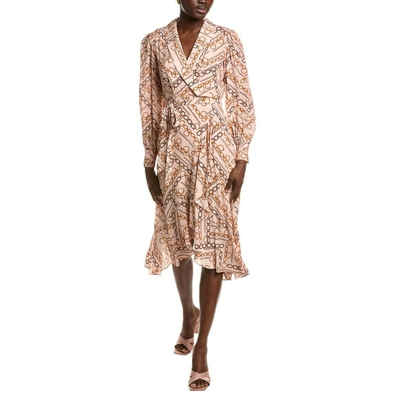 Elie Tahari womens  The Linnea Faux Wrap Dress, 8, Pink