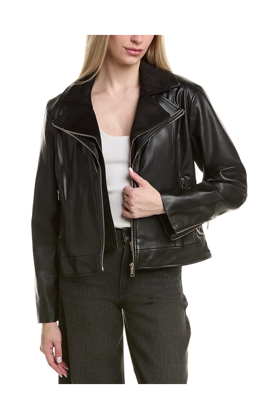 womens The Malinda Moto Jacket, XL, Black