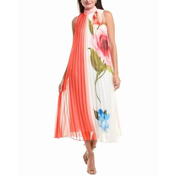 Elie Tahari womens The Reilley Spring Memory Maxi Dress, s, Orange