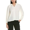 thumbnail image 1 of Elie by Elie Tahari womens  Pleated Tie-Neck Blouse, l, White, 1 of 3