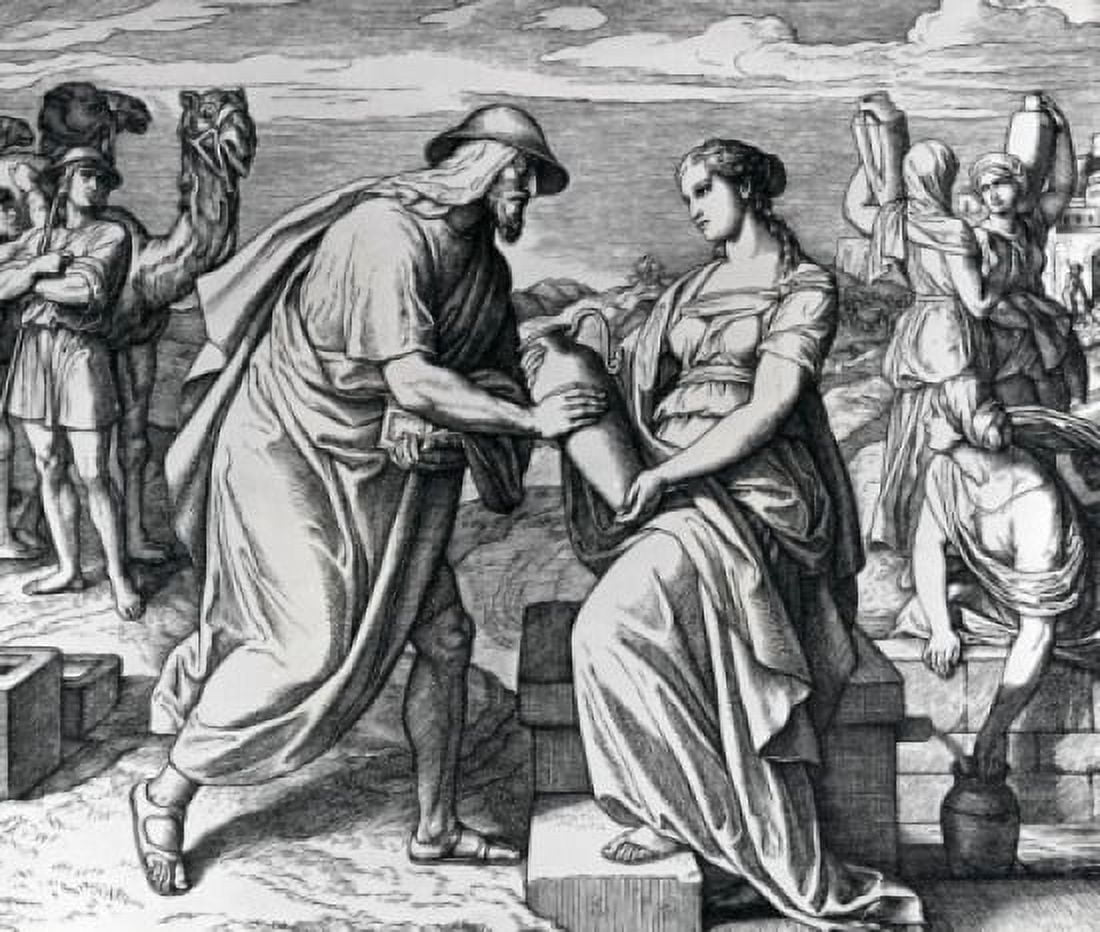 Eliezer Meets Rebekah at the Well by Julius Schnorr von Carolsfeld (1794-1872) Canvas Art - Julius Schnorr von Carolsfeld (18 x 24)