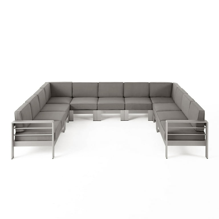 Silver u shape sofa deals