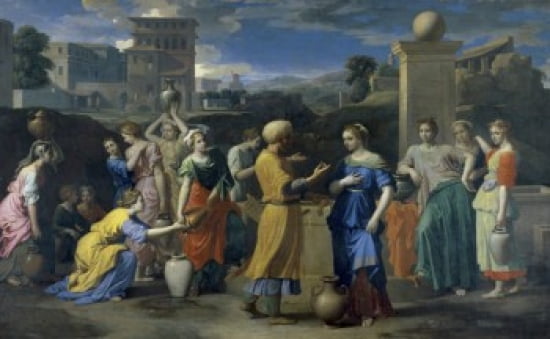 Eliezer and Rebecca (Rebekah) Nicolas Poussin (1594-1665French) Musee du Louvre Paris Canvas Art - Nicolas Poussin (18 x 24)