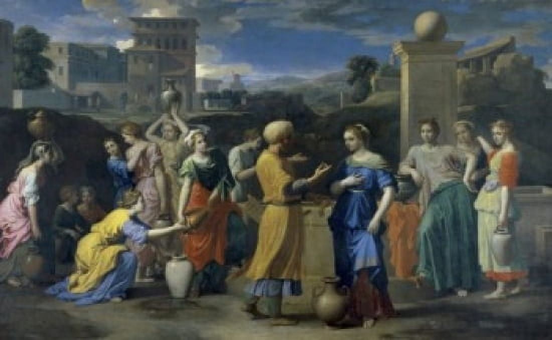 Eliezer and Rebecca (Rebekah) Nicolas Poussin (1594-1665French) Musee du Louvre Paris Canvas Art - Nicolas Poussin (24 x 36)