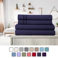 thumbnail image 1 of Elif California King Size Bed Sheets Set Microfiber Machine Washable, Navy Blue, 1 of 5