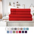 thumbnail image 1 of Elif California King Size Bed Sheets Set Microfiber Machine Washable, Red, 1 of 5