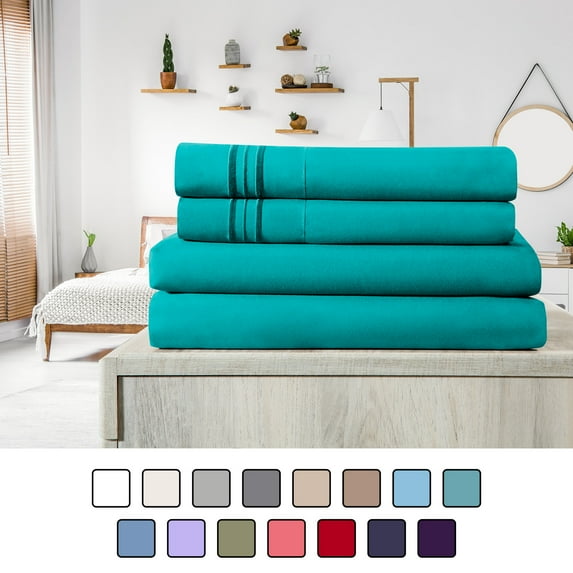 Elif California King Size Bed Sheets Set - Ultrasoft, Brushed Microfiber - Wrinkle Free, Deep Pocket, Machine Washable, Hypoallergenic, Fade Resistant Bedding Sheet Set (California King, Teal)