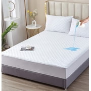 Elif Mattress Protector Fitted Waterproof Cooling Quilted Cover, Twin