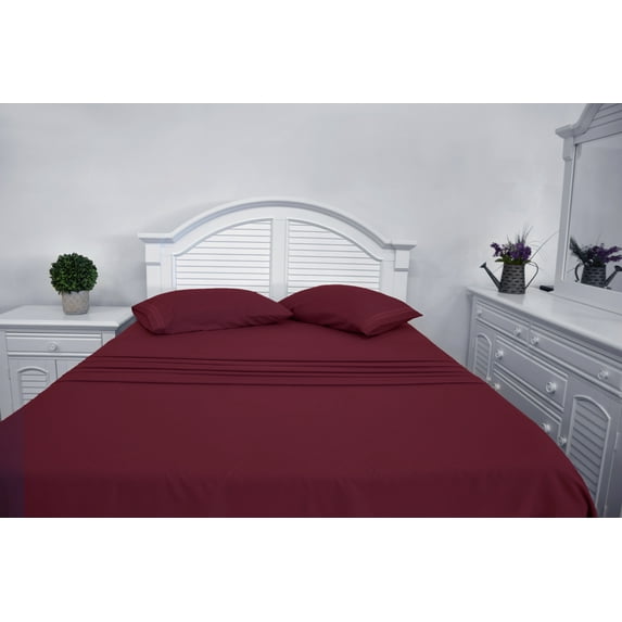 Elif Queen Size Bed Sheets Set - Ultrasoft, Brushed Microfiber - Wrinkle Free, Deep Pocket, Machine Washable, Hypoallergenic, Fade Resistant Bedding Sheet Set (Queen, Burgundy)