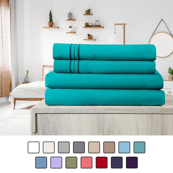 Elif Twin Size Bed Sheets Set - Ultrasoft, Brushed Microfiber - Wrinkle Free, Deep Pocket, Machine Washable, Hypoallergenic, Fade Resistant Bedding Sheet Set (Twin, Teal)