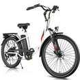 thumbnail image 1 of Elifine 26" 500W Electric Bike for Adults, 48V 7.8Ah Battery City Ebike Adult, Cruise Control Mode, Low-Step Thru Hybrid Electric Cruiser Bicycle, Shimano 7 Speed Commuter E-Bikes for Women, UL2849, 1 of 9