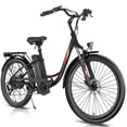 thumbnail image 1 of Elifine 26" Electric Bike, 500W Adult Electric City Bike with 48V 7.8Ah 374.4Wh Battery, Low-Step Thru Hybrid Cruiser Electric Bicycle, Shimano 7 Speed Commuter Ebike for Adults Women,5 Modes, UL2849, 1 of 9