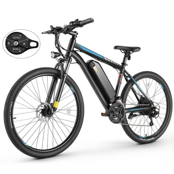 Elifine 26" Electric Bike for Adults 350W Electric Mountain Bike with 36V 10.4Ah Removable Battery, LCD, Lockable Suspension Fork, 5 Riding Modes, 21 Speed Commuter Ebike, UL2849
