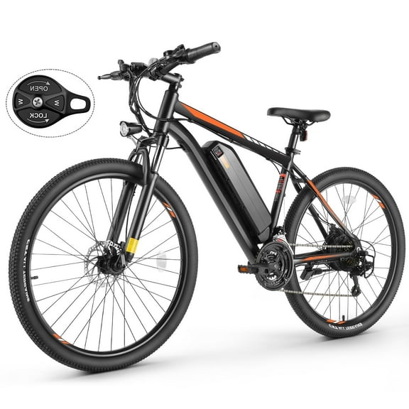 Elifine 26" Electric Bike for Adults 350W Electric Mountain Bike with 36V 10.4Ah Removable Battery, LCD, Lockable Suspension Fork, 5 Riding Modes, 21 Speed Commuter Ebike, UL2849