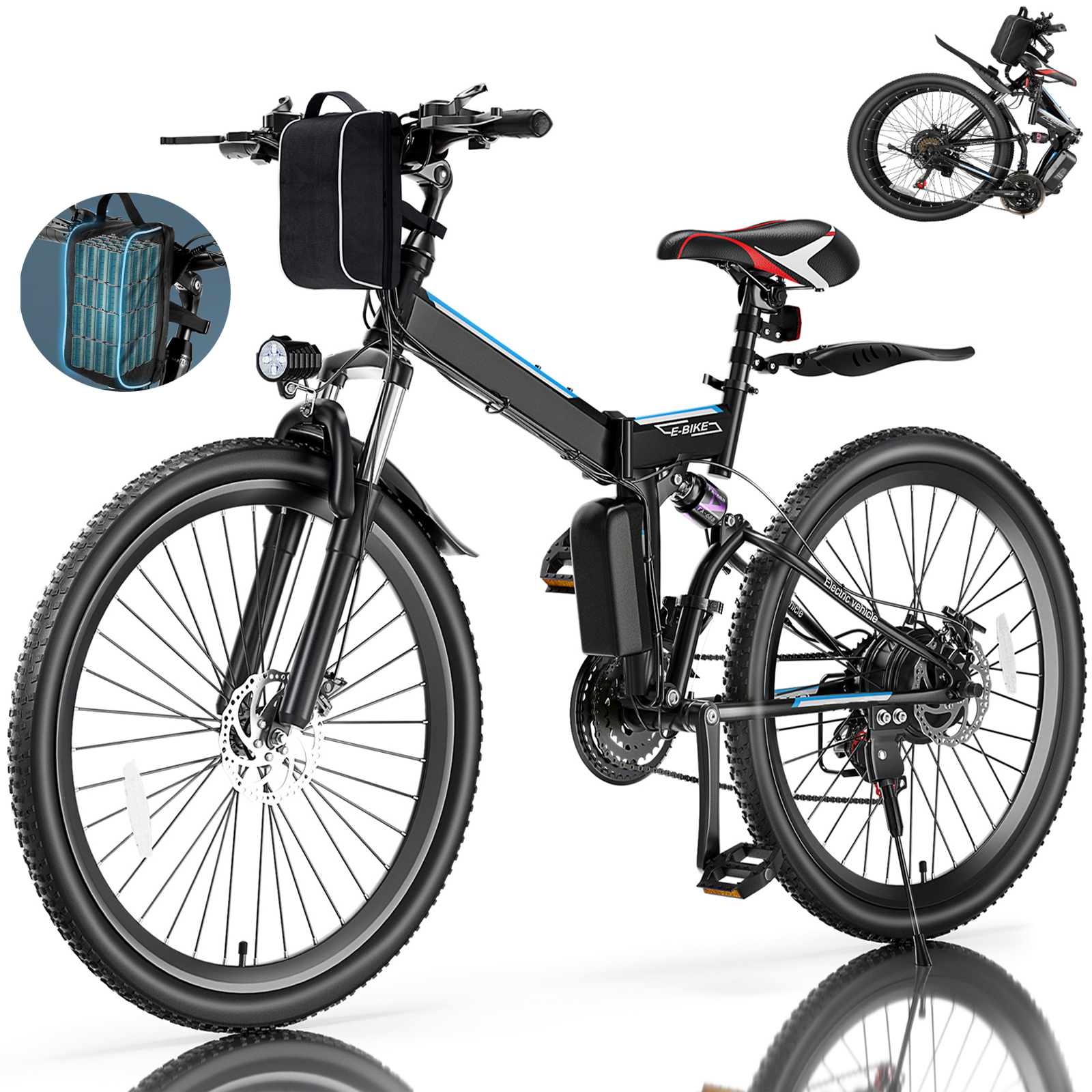 SWAGTRON EB7 LongRange Folding Electric Bike, 16Inch Wheels