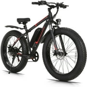 Elifine 26x4.0 Fat Tire Electric Bike, 624Wh Battery, 48V 500W Ebike Electric Mountain Bike, Cruise Control Mode, Adult E Bikes for Men, LCD Meter, 7-Speed Snow Bike Beach E-Bike for Adults UL2849