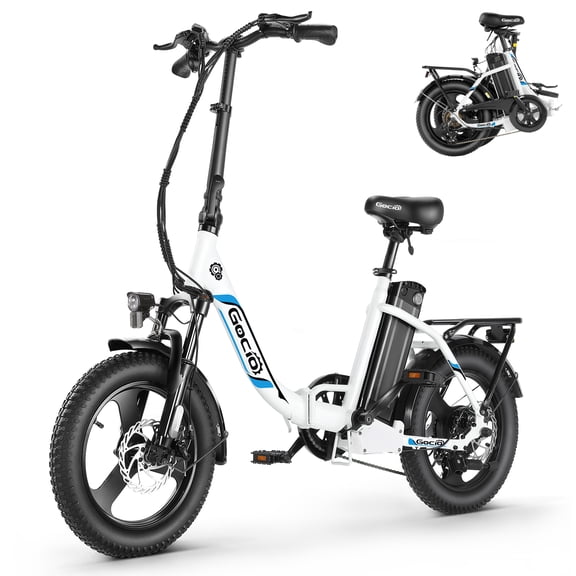 Elifine 3.0" Fat Tire Electric Bike for Adults, 48V 7.8Ah 350W Foldable Ebike with LCD, 5 Ridng Modes, Lockable Suspension Fork Electric Commuter Bicycle, 7 Speed City E-bikes for Women Teens, UL2849