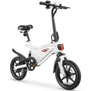 Elifine 350W Foldable Electric Bike for Adults, 14" Small E-Bike, LCD, Full Suspension, 48V 7.8Ah Electric Cycle for Adult UL 2849