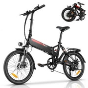 Elifine 500W 20" Folding Electric Bike for Adults,  Full Suspension Foldable Ebike with 5 Riding Modes, 48V 7.8Ah Battery, Aluminum Alloy Commuter Electric Bicycle up to 50 Miles