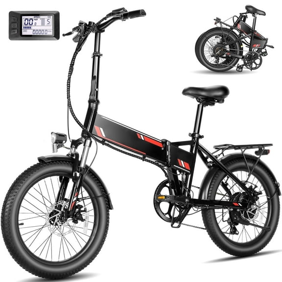 Elifine 500W 20" Folding Electric Bike for Adults, Full Suspension Foldable Ebike with 5 Riding Modes, 48V 7.8Ah Battery, Aluminum Alloy Commuter Electric Bicycle for Men Women UL2849