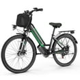 thumbnail image 1 of Elifine 500W Electric Bike for Adults, 26" Commuter Electric Bicycle 19.8mph City Ebike with 5 Riding Modes, 48V 7.8Ah Removable Battery UL 2849, LCD Intelligent Display Hybrid Electric Bike Green, 1 of 12