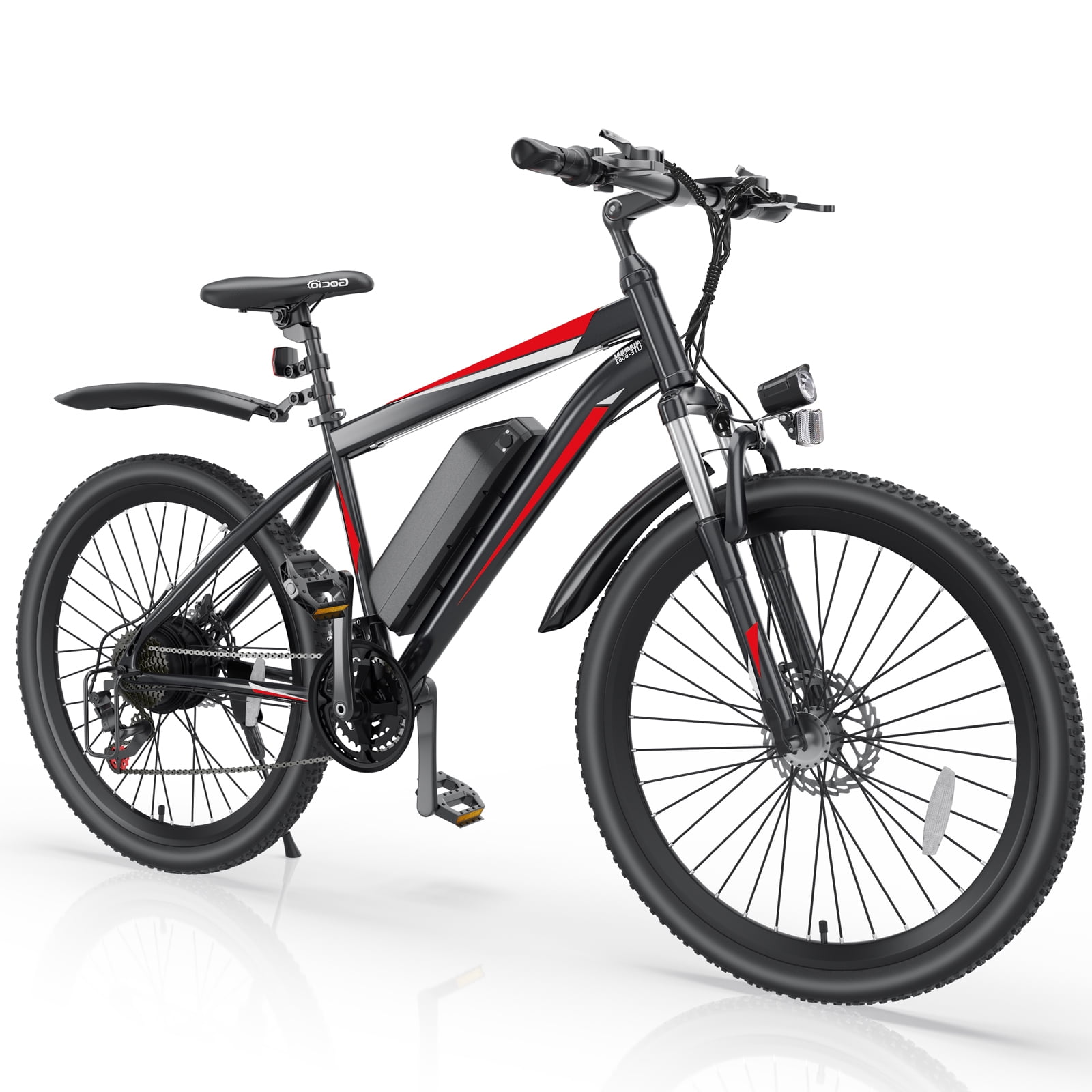 Elifine 500W Electric Bike for Adults, 26" Mountain Electric Bicycle with 5 Riding Modes Ebike, 48V 7.8Ah Battery, Shimano 21 Speed, 19.8 mph Aluminum Alloy Electric Commuter Bike UL2849