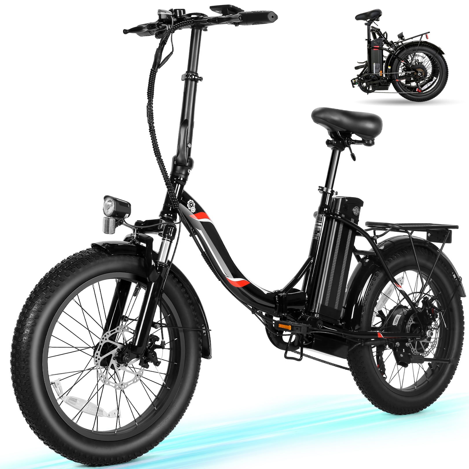 Elifine 500W Folding Electric Bike for Adults, 20 Foldable Ebike with 5 Riding Modes, 48V 7.8Ah Battery UL 2849, Max. 19.8mph Commuter City Electric
