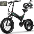 thumbnail image 1 of Elifine 500W Mountain E Bike Mens 20"x4" Foldable Electric Bike Fat Tire, 5 Riding Modes, Max 19.8Mph Electric Cruiser Bicycle, 48V 10.4Ah Removable Battery UL2849, 1 of 9