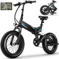 thumbnail image 1 of Elifine 500W Mountain E Bike Mens 20"x4" Foldable Electric Bike Fat Tire, 5 Riding Modes, Max 19.8Mph Electric Cruiser Bicycle, 48V 10.4Ah Removable Battery UL2849, 1 of 10