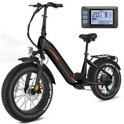 Elifine 500W Peak 1025W Electric Bike for Adults 20"x4" Fat Tire Shimano 7 Speed Ebike UL2849 Red
