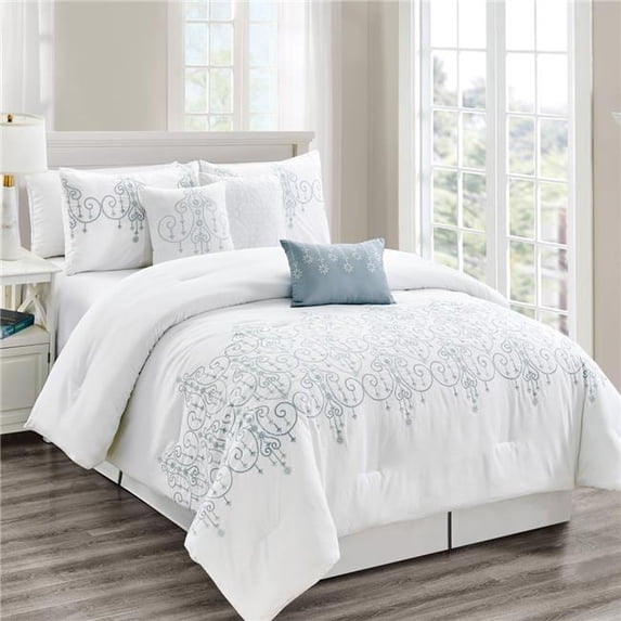 Elight Home 21776Q 7 Piece Geron Comforter Set - Queen Size