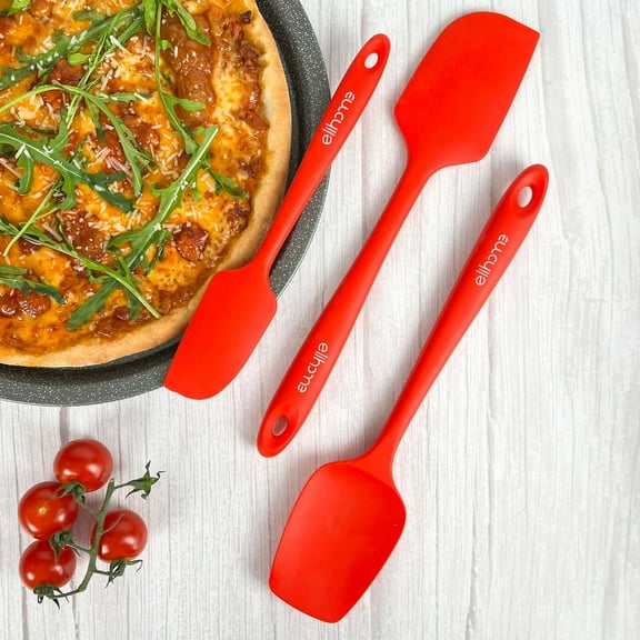 Elihome Chef Series 3 Piece Silicone Spatula Set - Red