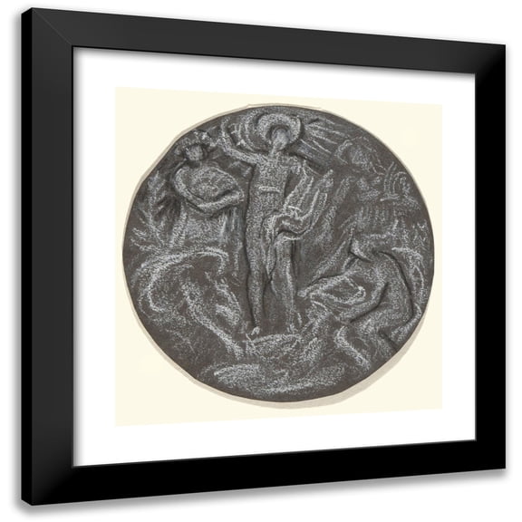 Elihu Vedder 12x12 Black Modern Framed Museum Art Print Titled - Apollo and the Four Seasons (ca. 1893)
