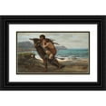 thumbnail image 1 of Elihu Vedder 18x12 Black Ornate Wood Framed Double Matted Museum Art Print Titled - Fisherman and Mermaid (1888-1889), 1 of 5