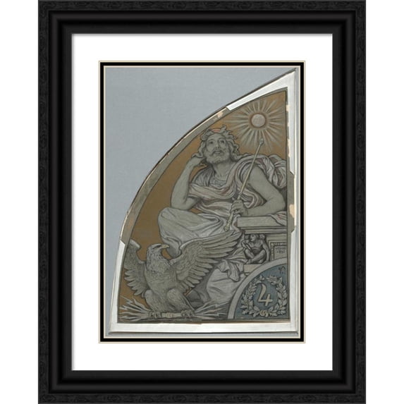 Elihu Vedder 18x24 Black Ornate Framed Double Matted Museum Art Print Titled: Cartoon For Jupiter (1893)