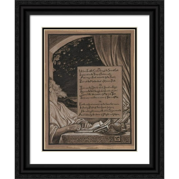 Elihu Vedder 19x24 Black Ornate Framed Double Matted Museum Art Print Titled: Vain Questioning (1883-1884)