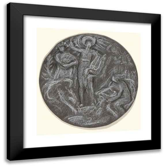 Elihu Vedder 20x21 Black Modern Framed Museum Art Print Titled - Apollo and the Four Seasons (ca. 1893)