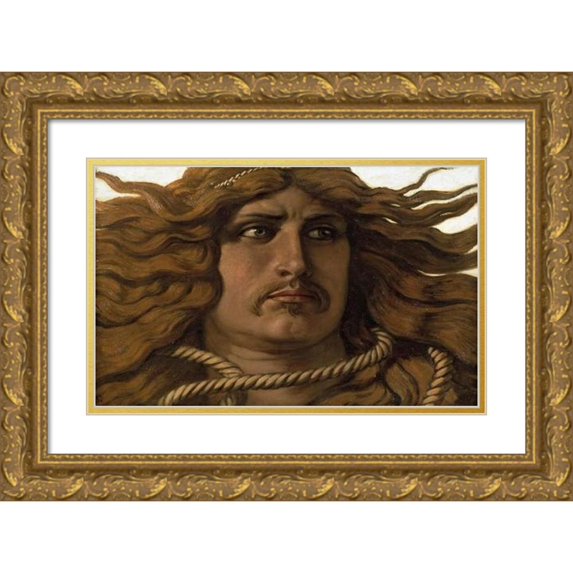 Elihu Vedder 24x17 Gold Ornate Framed and Double Matted Museum Art Print Titled - Samson (1886)