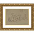 thumbnail image 1 of Elihu Vedder 24x18 Gold Ornate Framed and Double Matted Museum Art Print Titled - Students in the Latin Quarter, Paris (C. 1858), 1 of 4