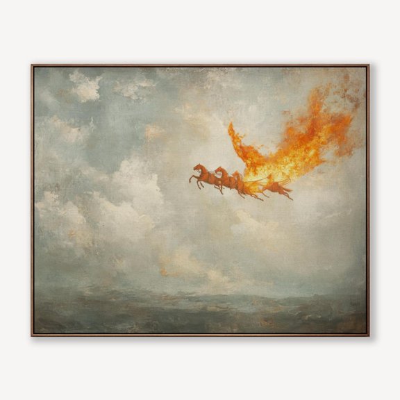 Elijah Chariot Of Fire Vintage Minimalist Christian Wall Art Bible Story Art Unframed Paper Print