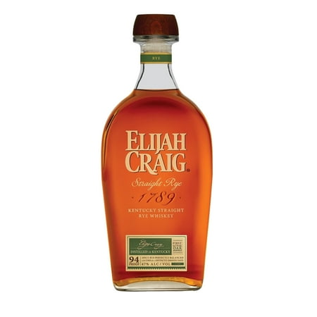 Elijah Craig Straight Rye Whiskey, 750 ml Bottle, 47% ABV