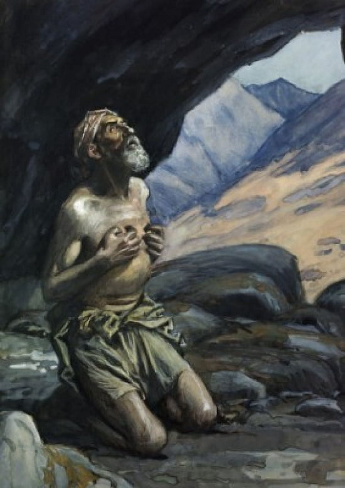 Elijah Dwelleth in a Cave James J Tissot (1836-1902French) Jewish Museum New York Canvas Art - James Tissot (18 x 24)
