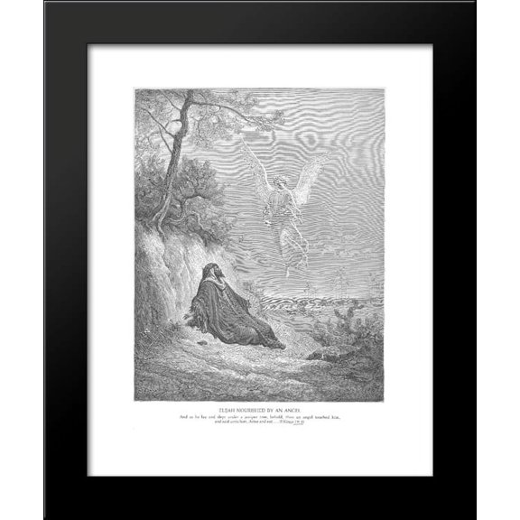 Elijah Is Nourished by an Angel 20x24 Framed Art Print by Gustave Dore