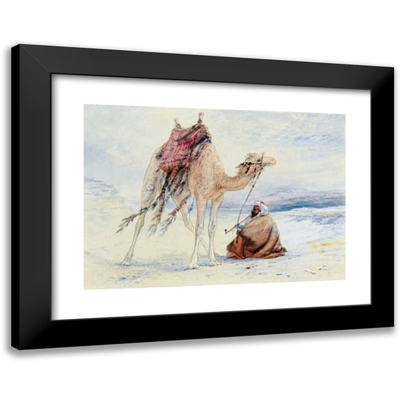 Elijah Walton 24x18 Black Modern Framed Museum Art Print Titled - Arab With A Camel (1834)