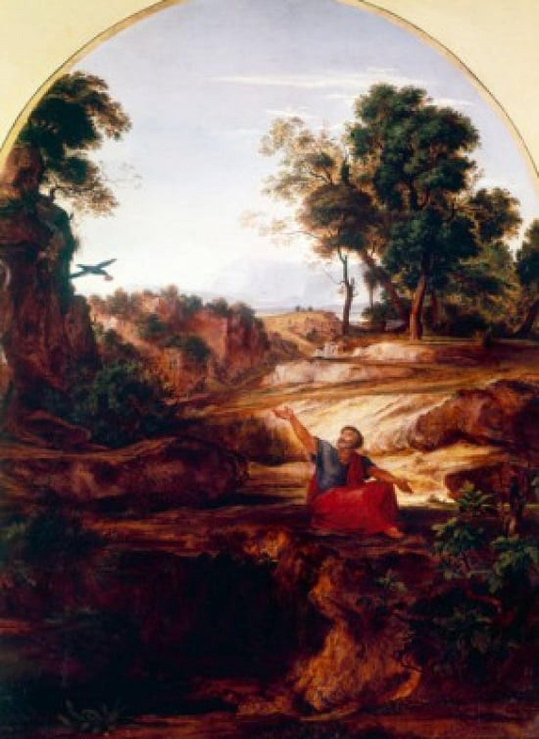 Elijah in the Wilderness by Ferdinand Olivier (1785-1841) Canvas Art - Ferdinand Olivier (18 x 24)