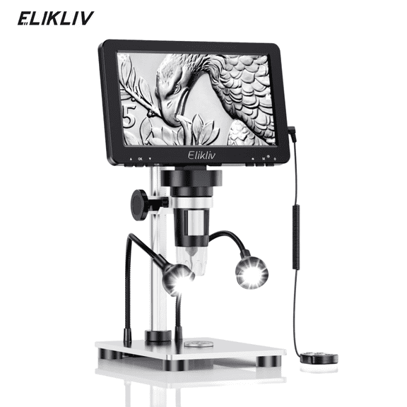 Elikliv 7 Inch Rotatable LCD Digital Microscope with 1080P Resolution & Multi-Function, Ideal for Coin Observation