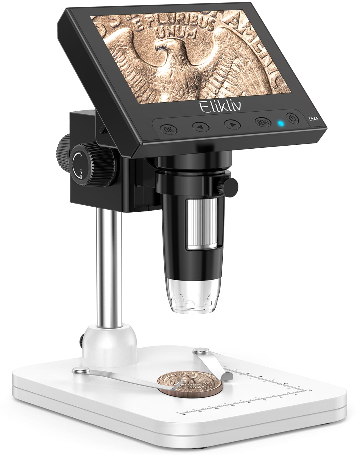 Elikliv Coin Microscope, 4.3 LCD Digital Microscope 1000x, USB Coin  Microscope for Error Coins with Lights for Kids Adults, PC View, Windows