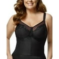 thumbnail image 1 of Elila BLACK Embroidered Microfiber Longline Soft Cup Bra, US 46B, UK 46B, 1 of 4