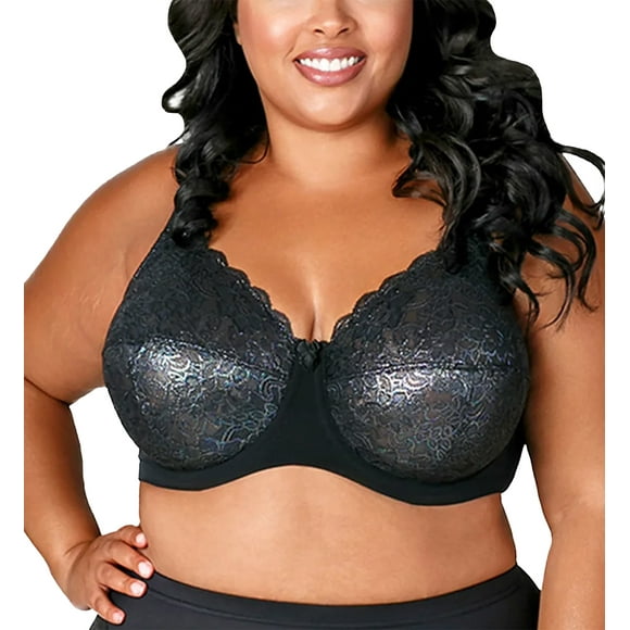 Elila Isabella Stretch Lace Full Coverage Underwire Bra (2311),42J,Mermaid
