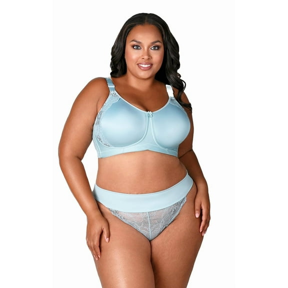 Elila Women’s Plus Size Fancy Smooth Tanga, Style 3903 Aqua Sky